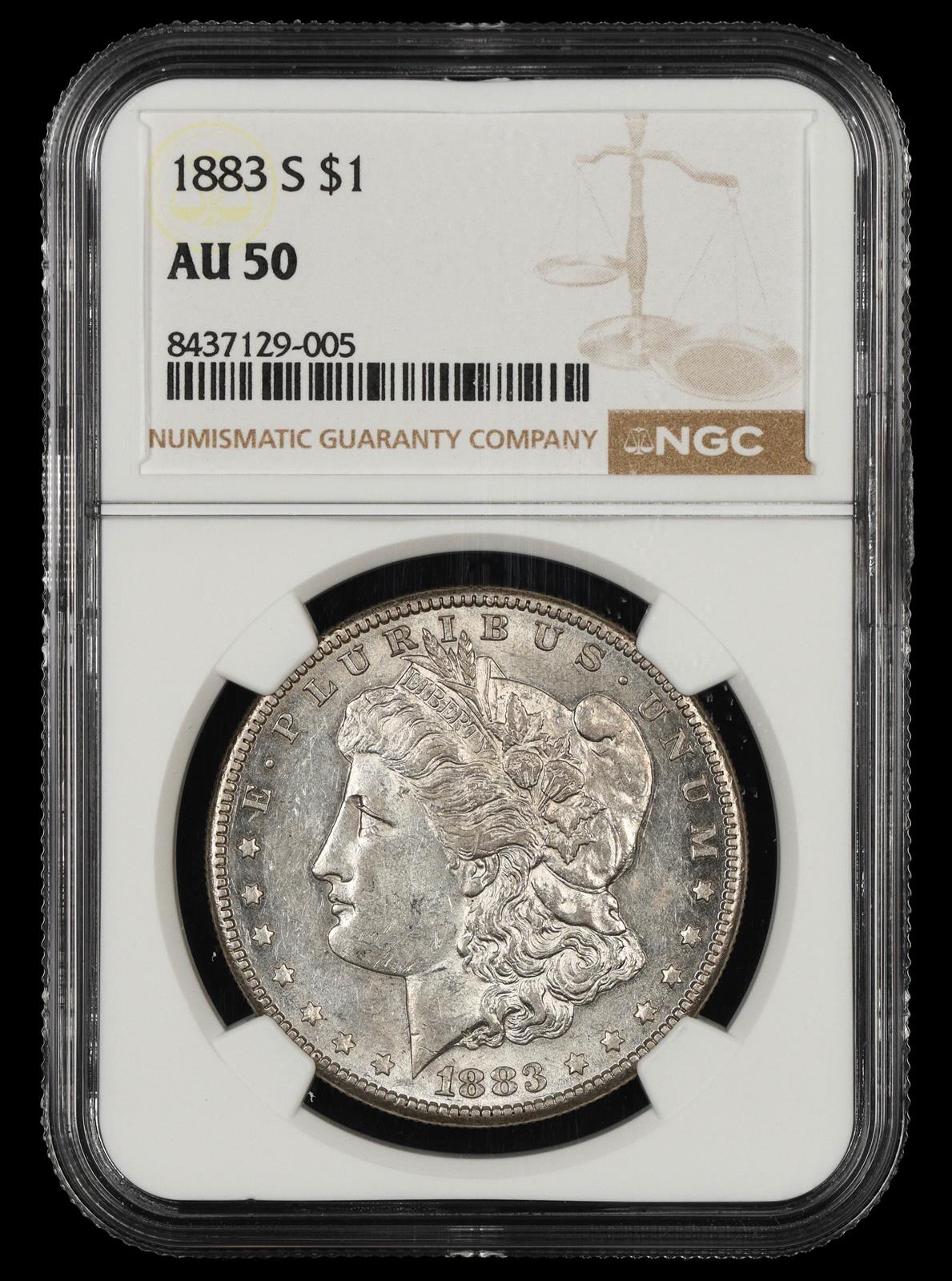 1883 S $1 NGC AU50