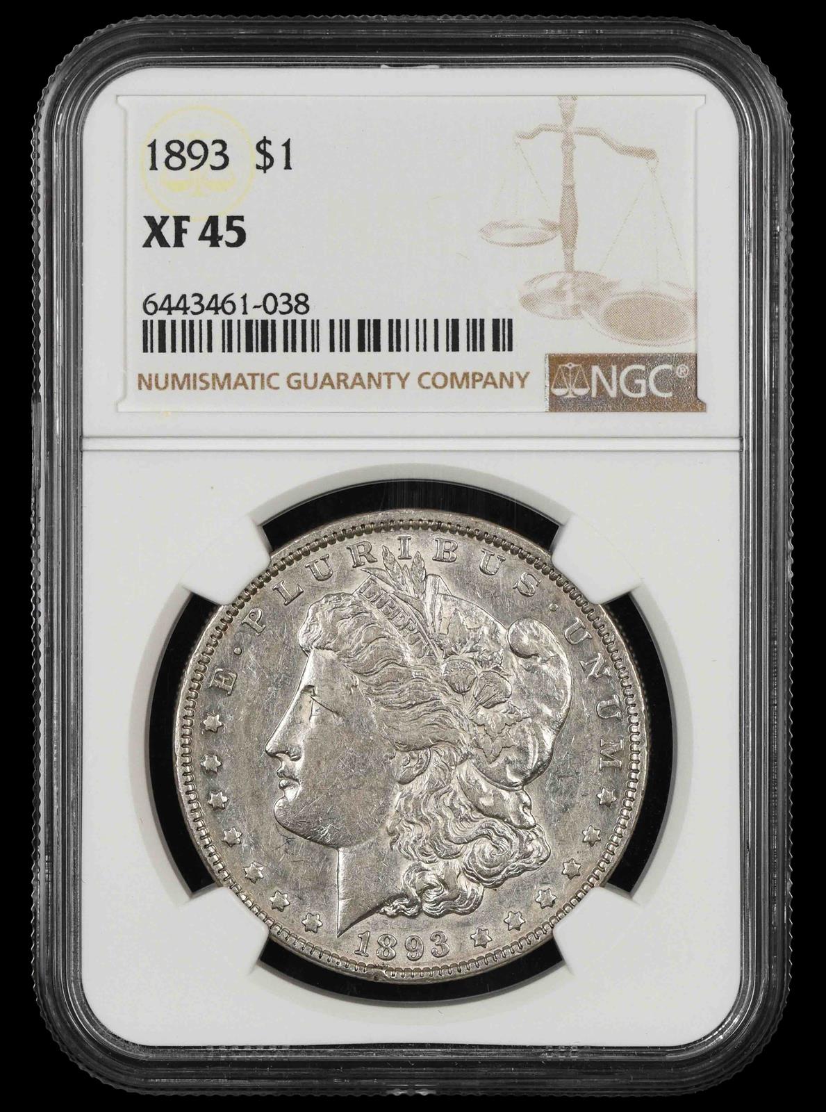 1893 $1 NGC XF-45