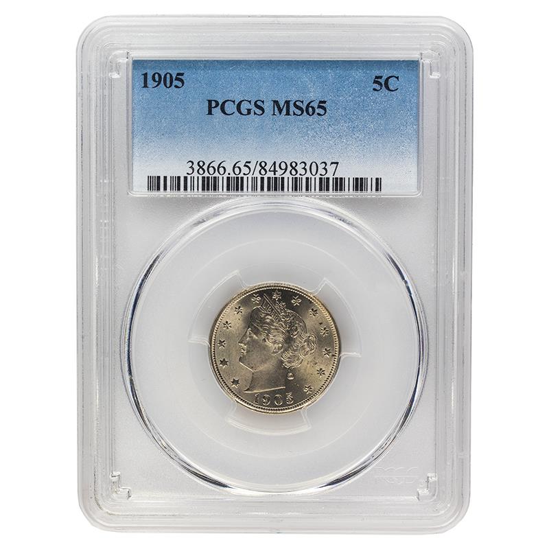 1905 Liberty V Nickel, 5C PCGS MS 65 