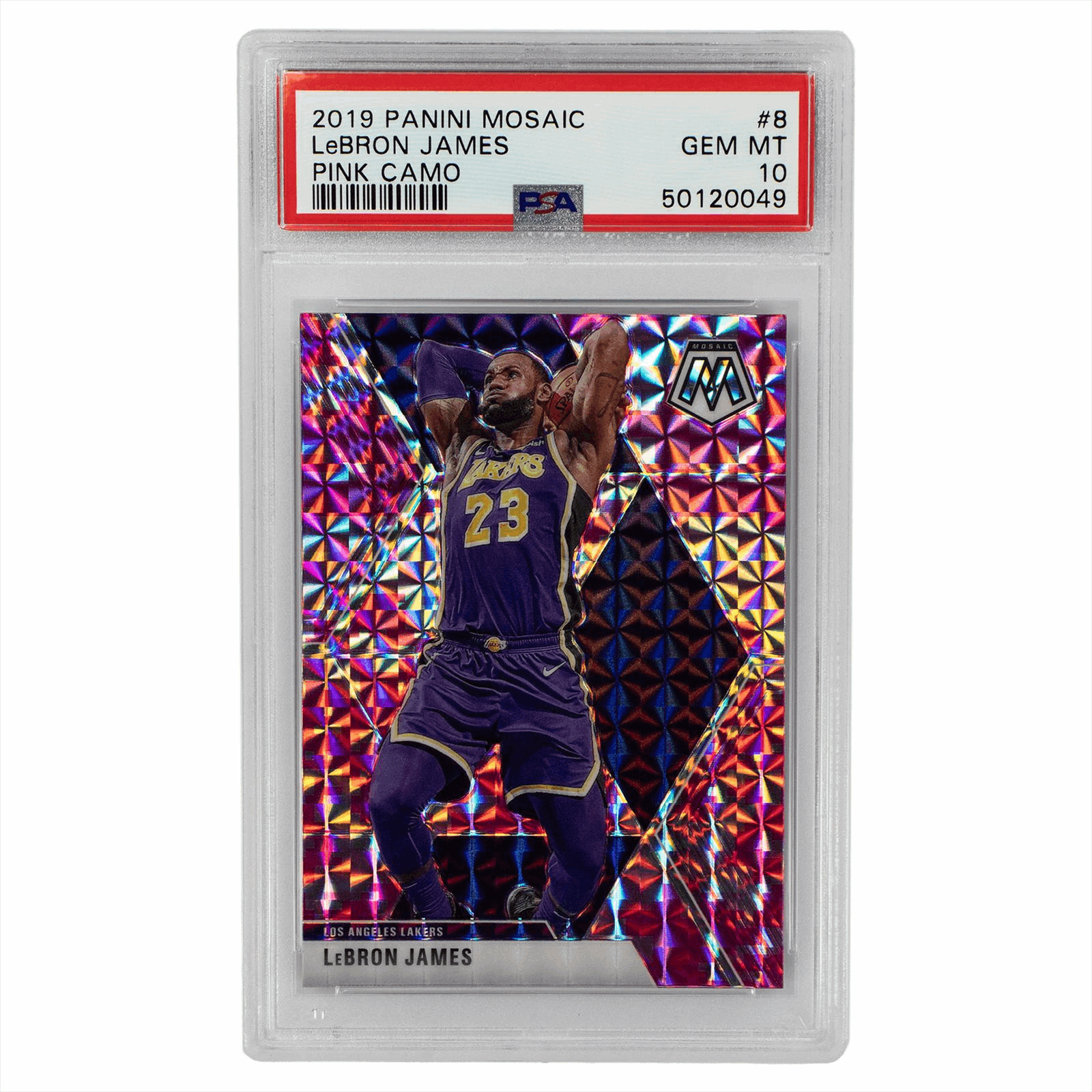 2019 Panini Mosaic LeBron James Pink Camo #8 PSA Gem Mint 10 
