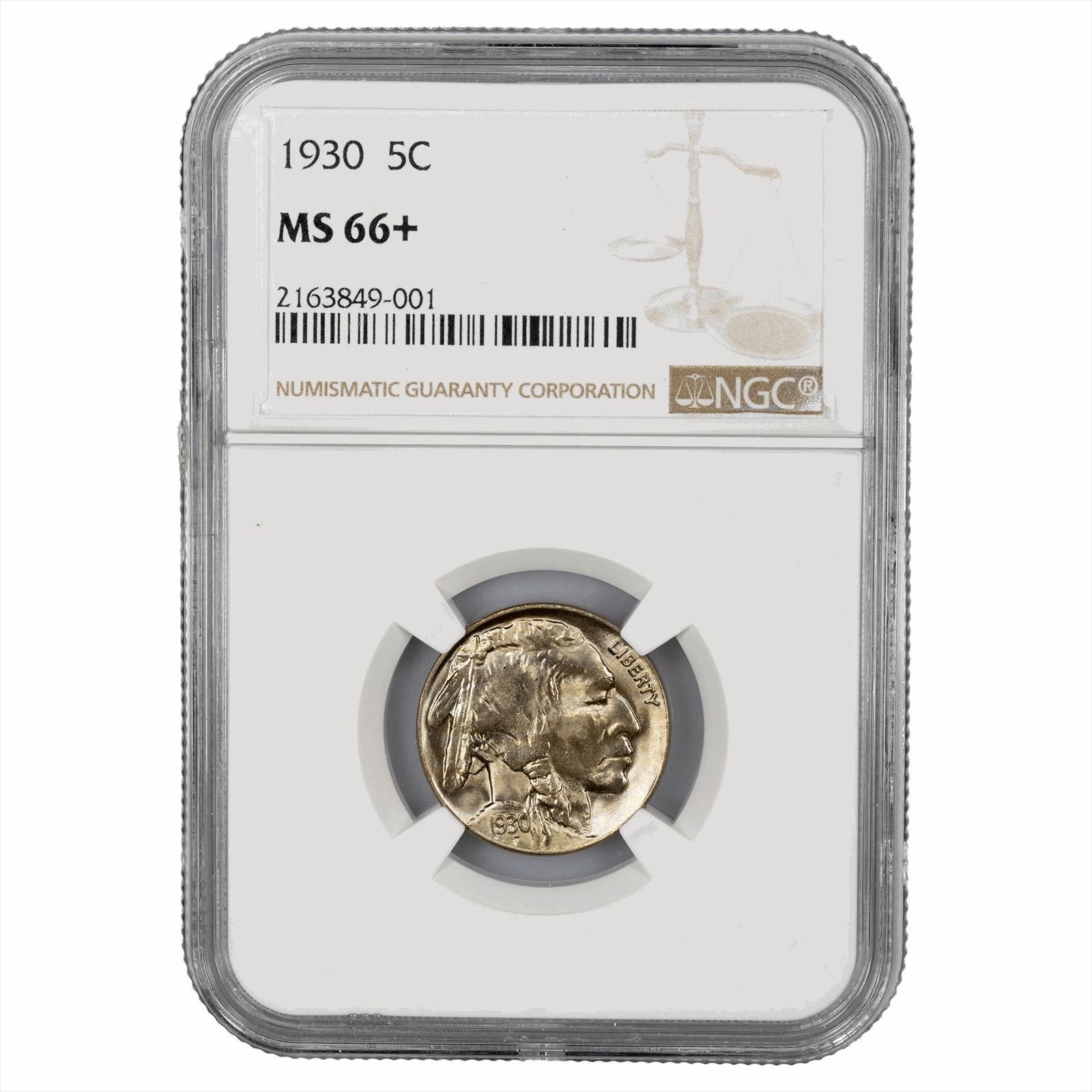 1930 Buffalo Nickel 5C NGC MS 66+