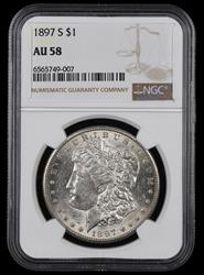 1897 S $1 NGC AU58 AU58