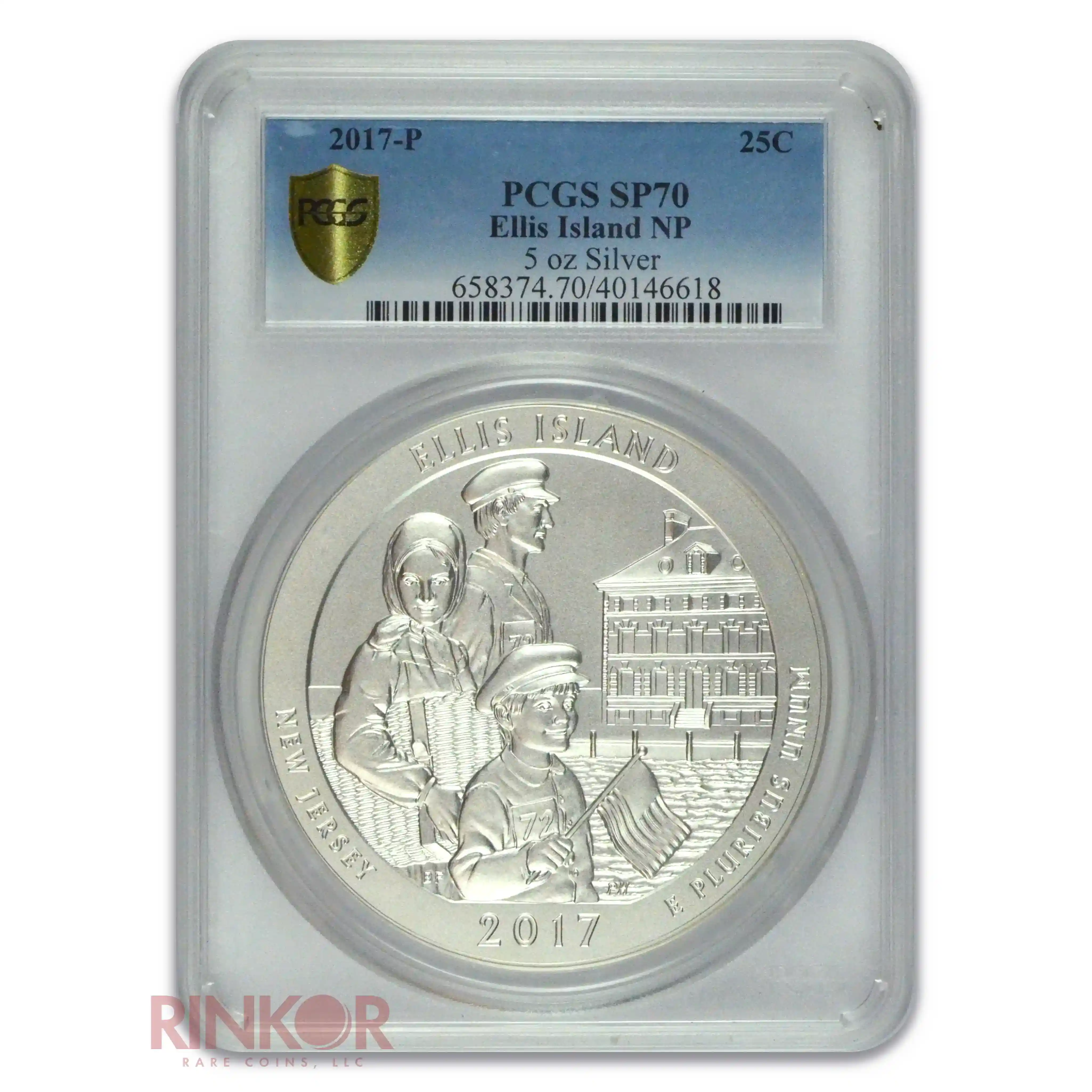 2017-P Ellis Island 5oz America the Beautiful PCGS SP 70
