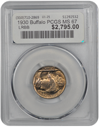 1930 Buffalo PCGS MS 67 