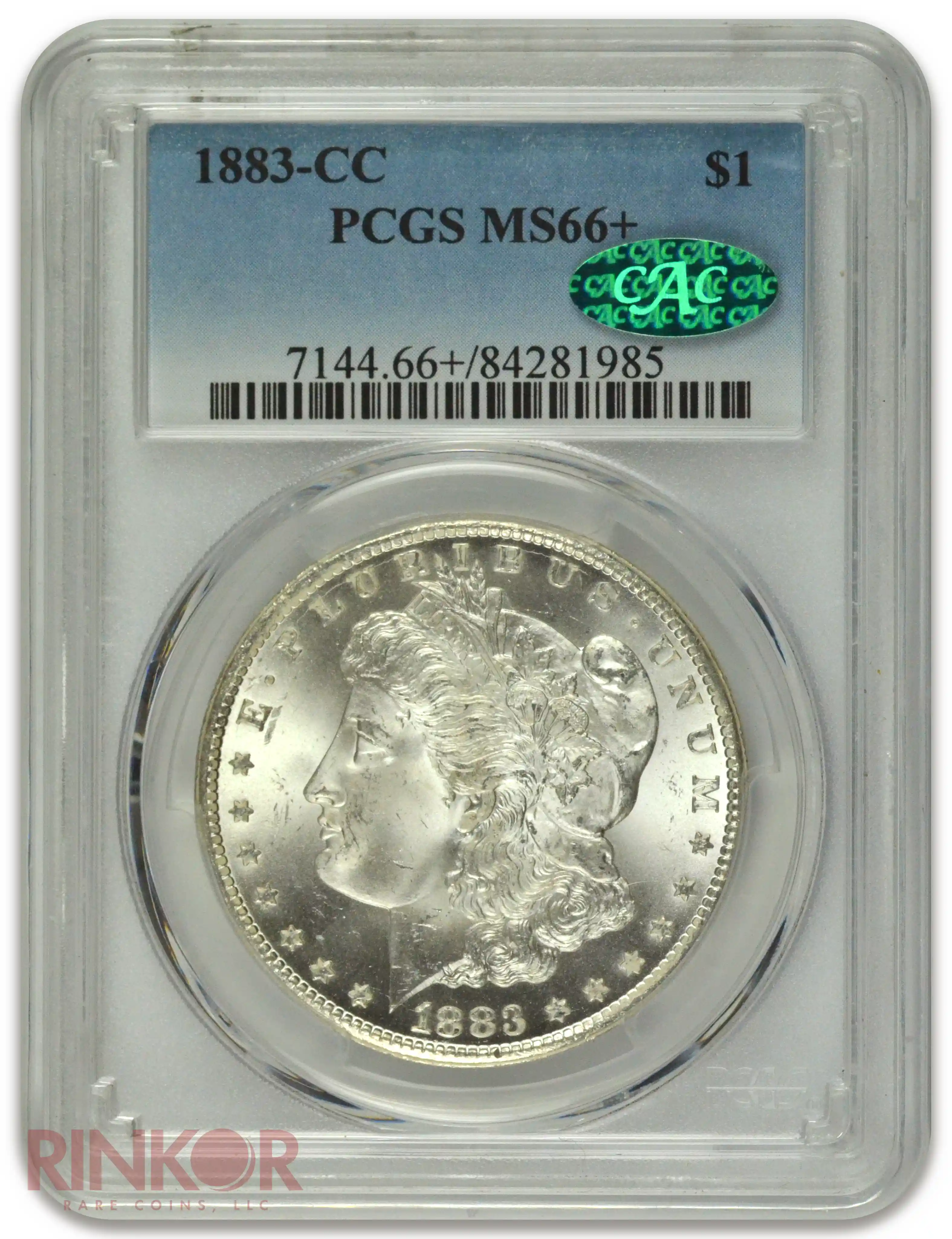 1883-CC $1 Morgan Dollar PCGS MS 66+ CAC
