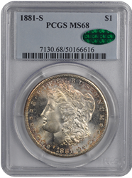 1881-S Morgan PCGS CAC MS 68