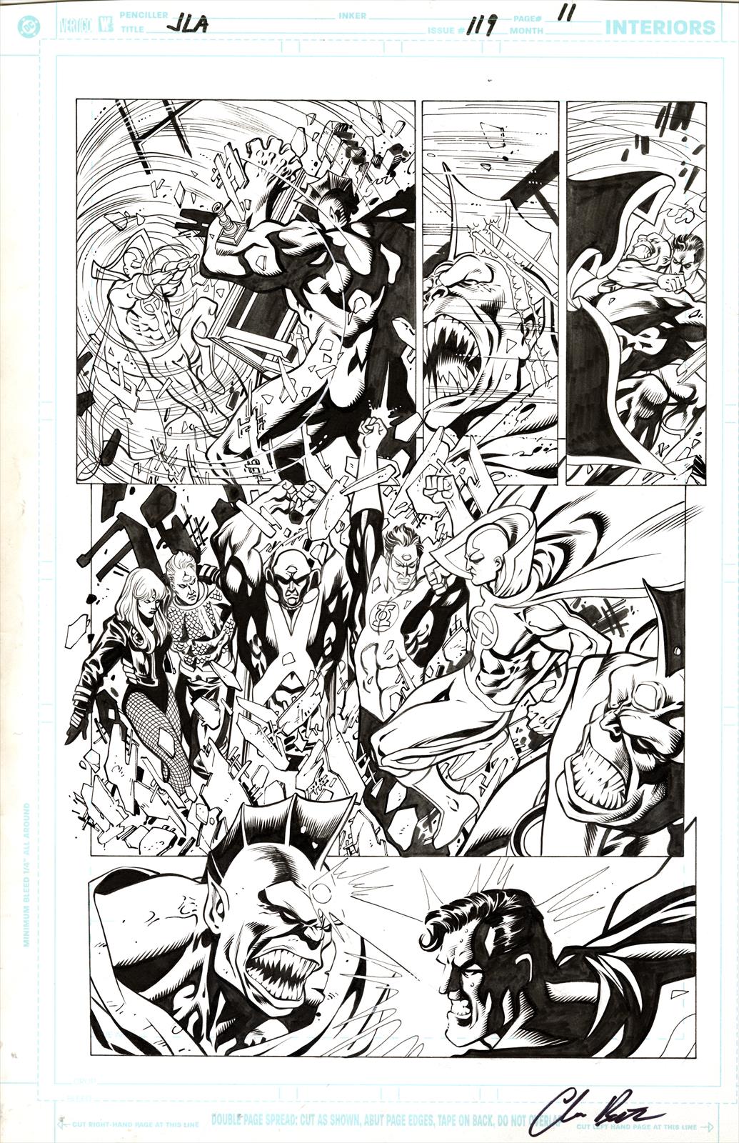 JLA #119 Page 11 Artist:  Chris Batista (Penciller) ,  Mark Farmer (Inker) Media Type: Pen and Ink Art Type: Interior Page 