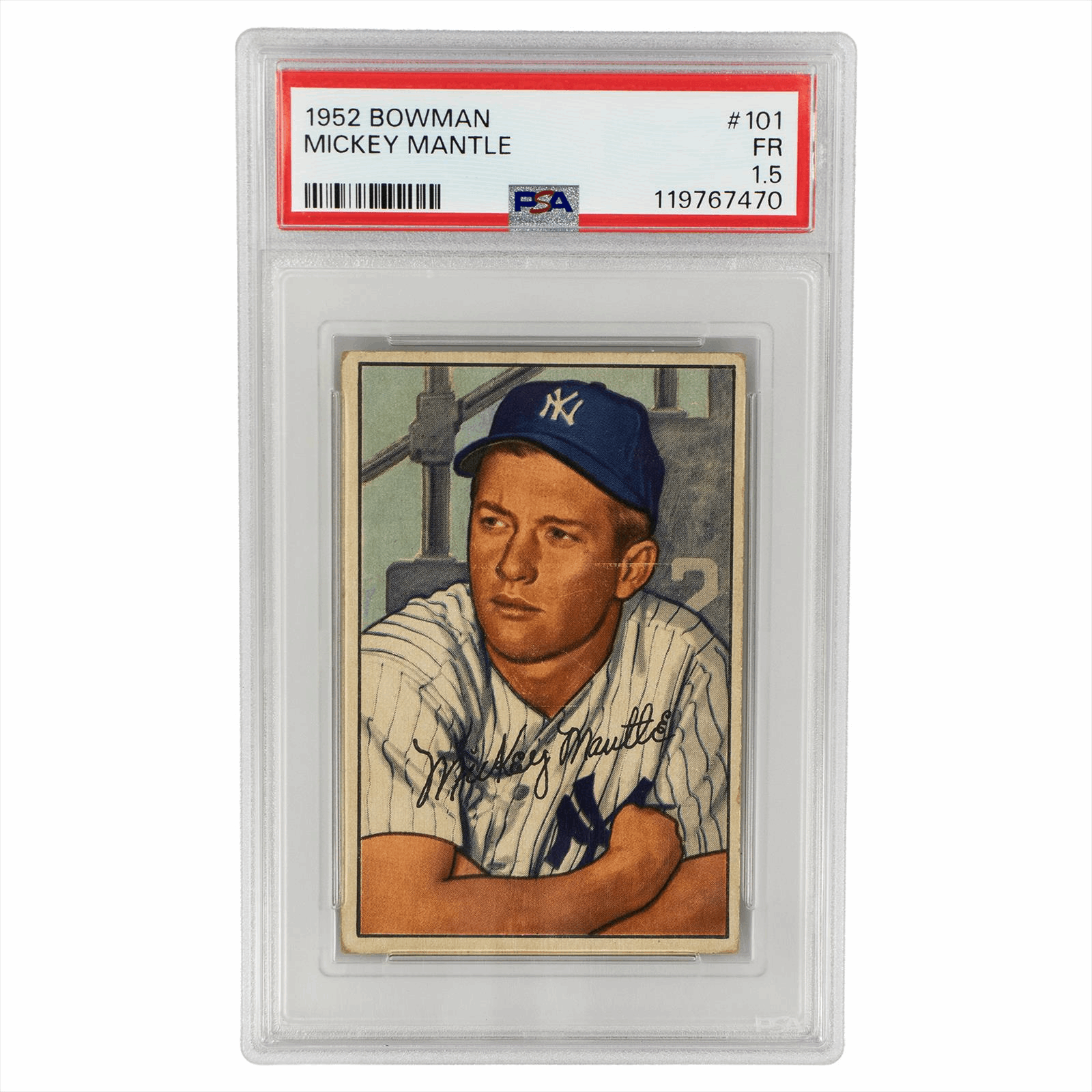 1952 Bowman Mickey Mantle #101 PSA FR 1.5 Cert #119767470