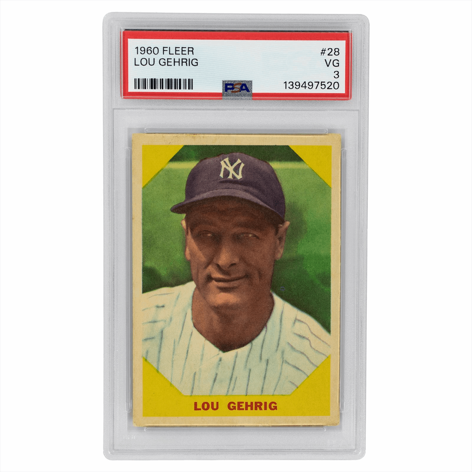1960 Fleer Lou Gehrig #28 PSA VG 3 Cert #139497520