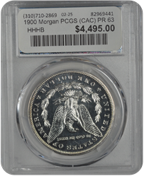 1900 Morgan PCGS (CAC) PR 63 