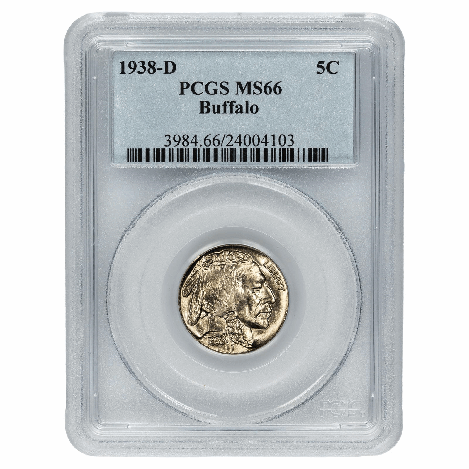 1938-D Buffalo Nickel 5C PCGS MS 66