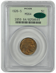 1926-S Buffalo PCGS (CAC) MS 64  