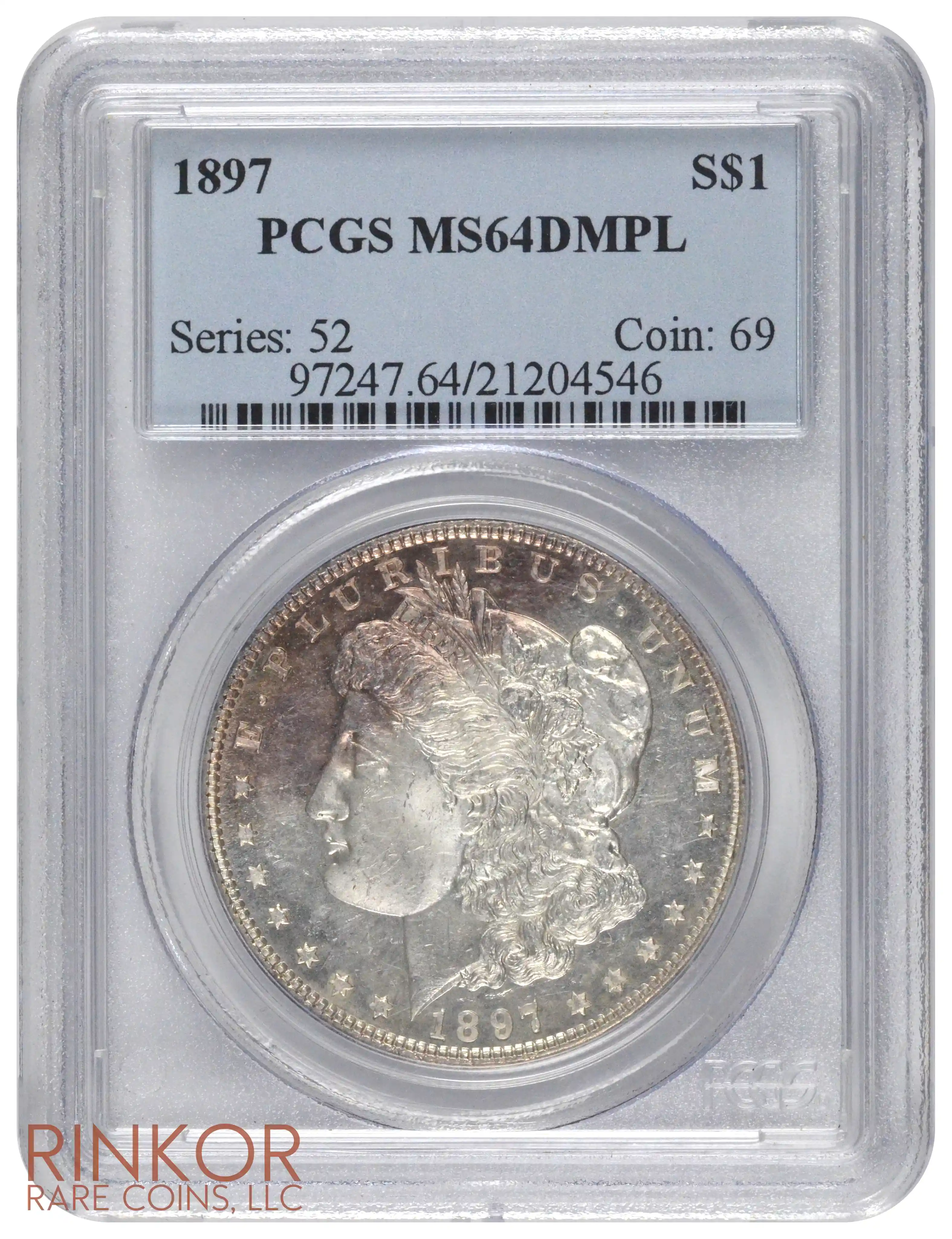 1897 $1 PCGS MS 64 DMPL 