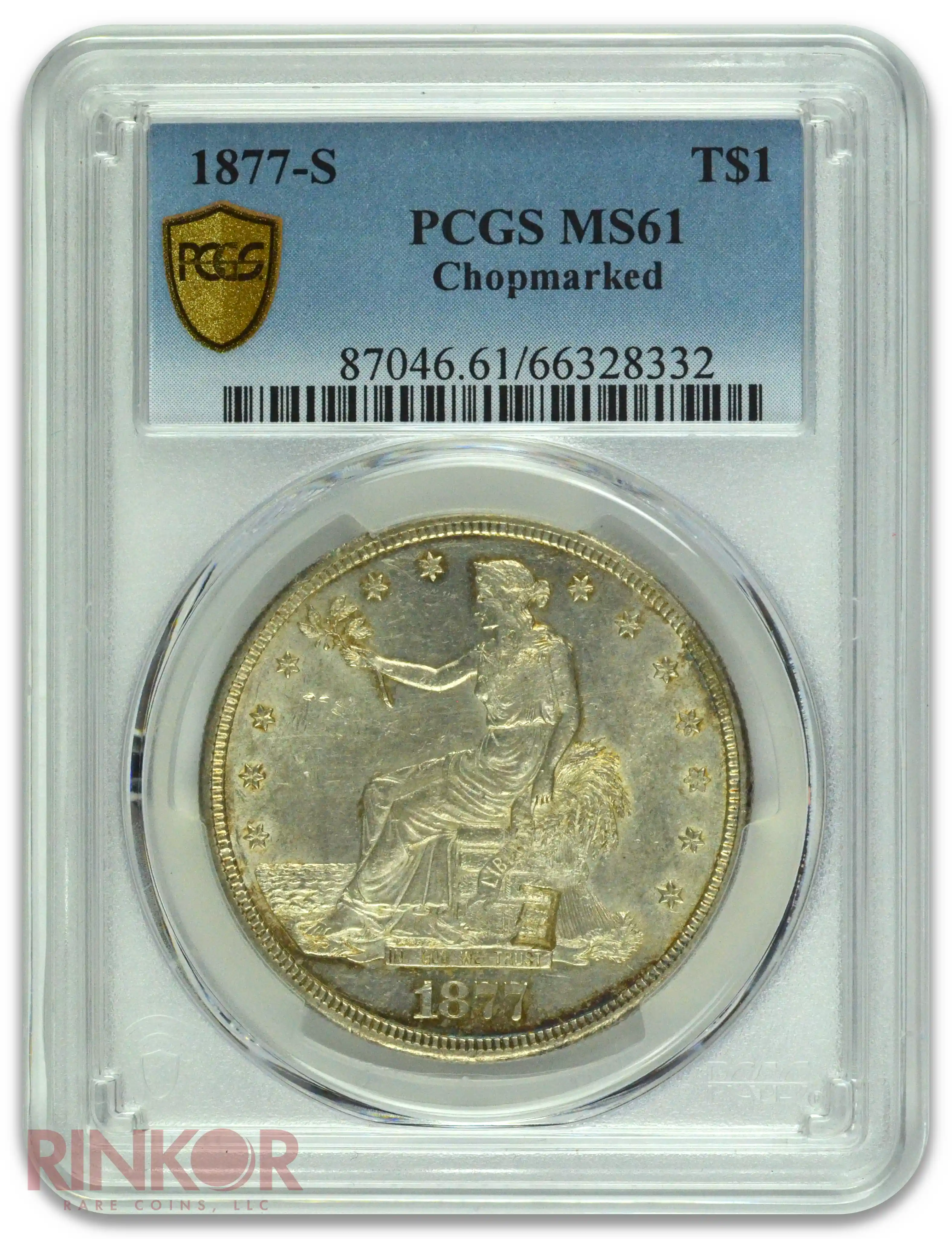 1877-S $1 Trade Dollar Chop Mark PCGS MS 61