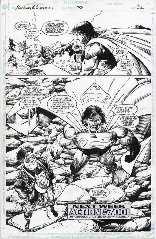 Adventures of Superman #513, Page 22 Title: Adventures of Superman #513, Page 22 Artist:  Barry Kitson (Penciller) ,  Ray McCarthy (Inker) Media Type: Pen and Ink Art Type: Interior Page 