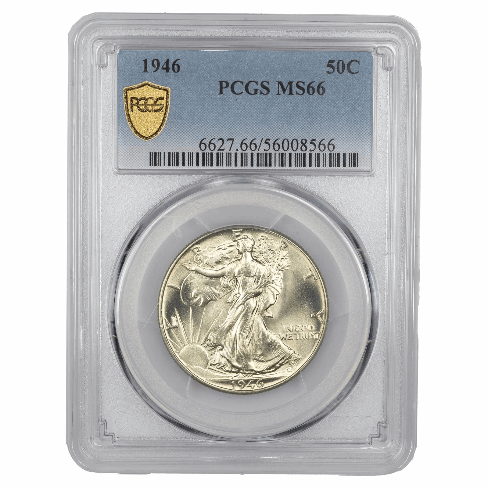 1946 Walking Liberty Half Dollar 50C PCGS MS 66