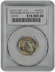 1923 Buffalo PCGS CAC MS 67+