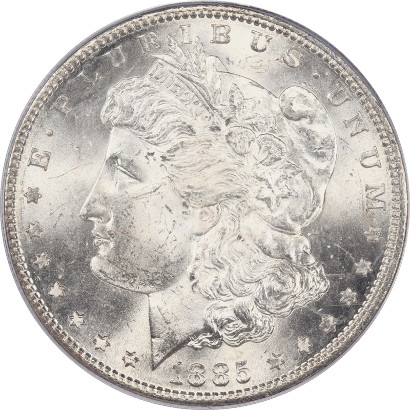 1885-S Morgan Silver Dollar $1, PCGS MS64 - Lustrous, White Coin