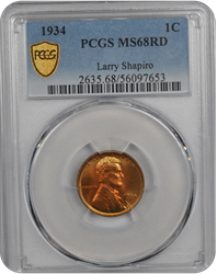 1934 Lincoln PCGS RD 68