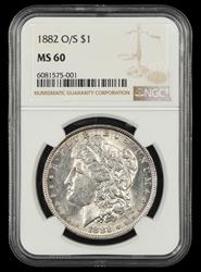 1882 O/S $1 NGC  MS60