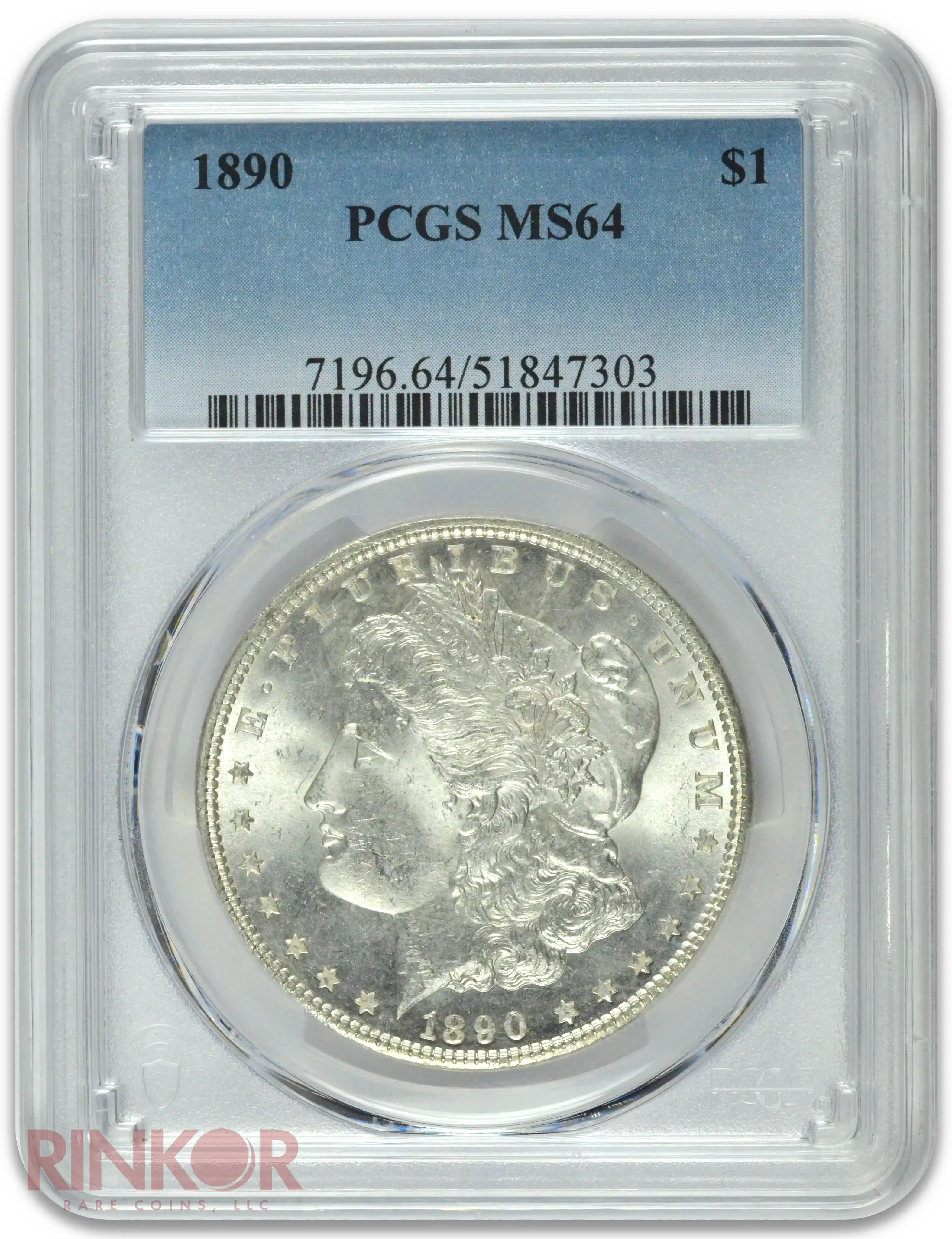 1890 $1 PCGS MS 64