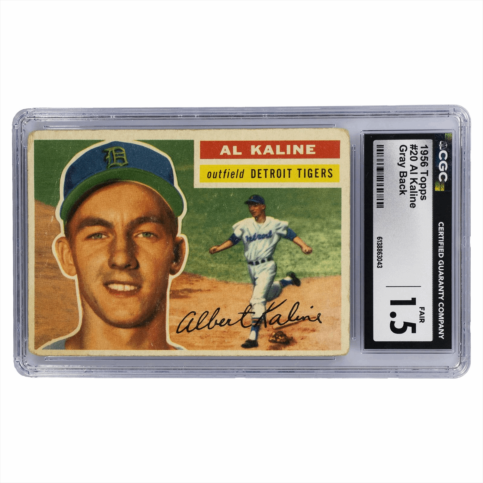 1956 Topps Al Kaline Gray Back #20 CGC FR 1.5