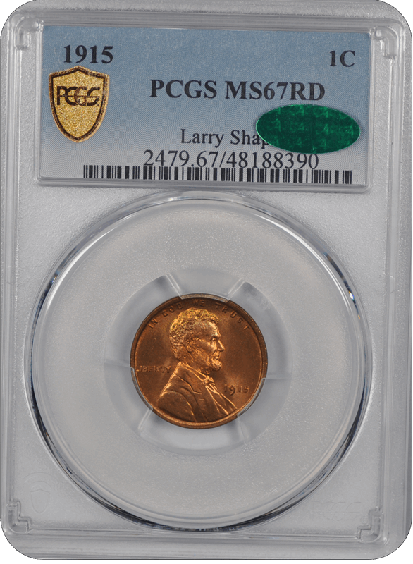 1915 Lincoln PCGS CAC RD 67 