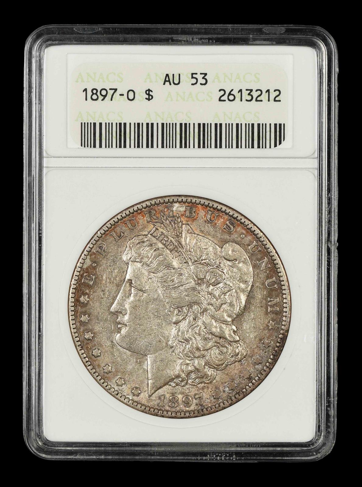 1897 O $1 ANACS AU53