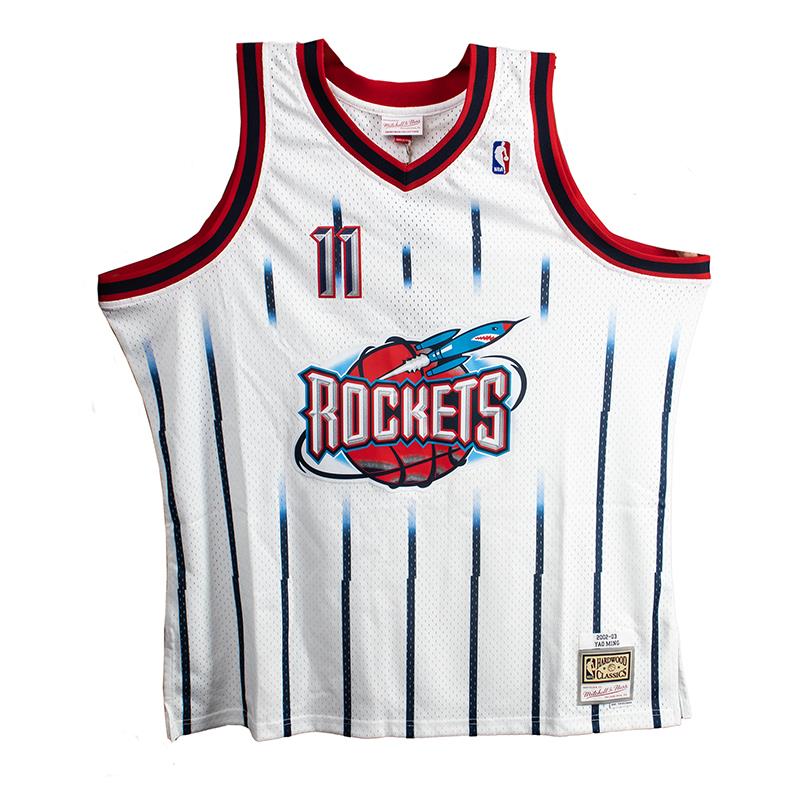 ROCKETS LOGO White XL JERSEY WITH YAO MING SIGNATURE 