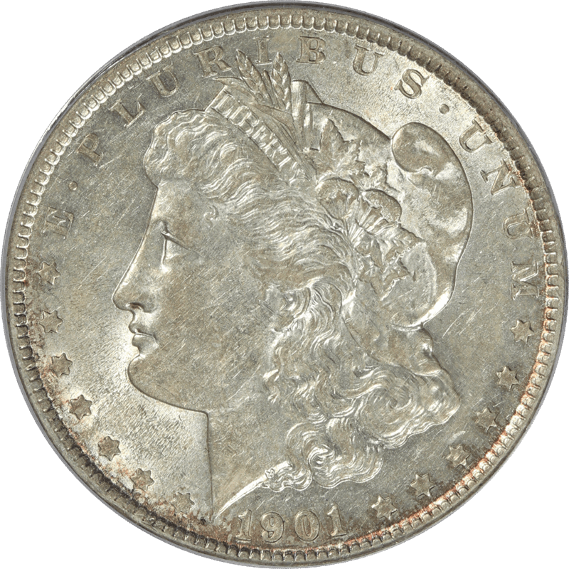 1901 Morgan Silver Dollar $1, PCGS AU 50 - OGH, Nice Original Coin!