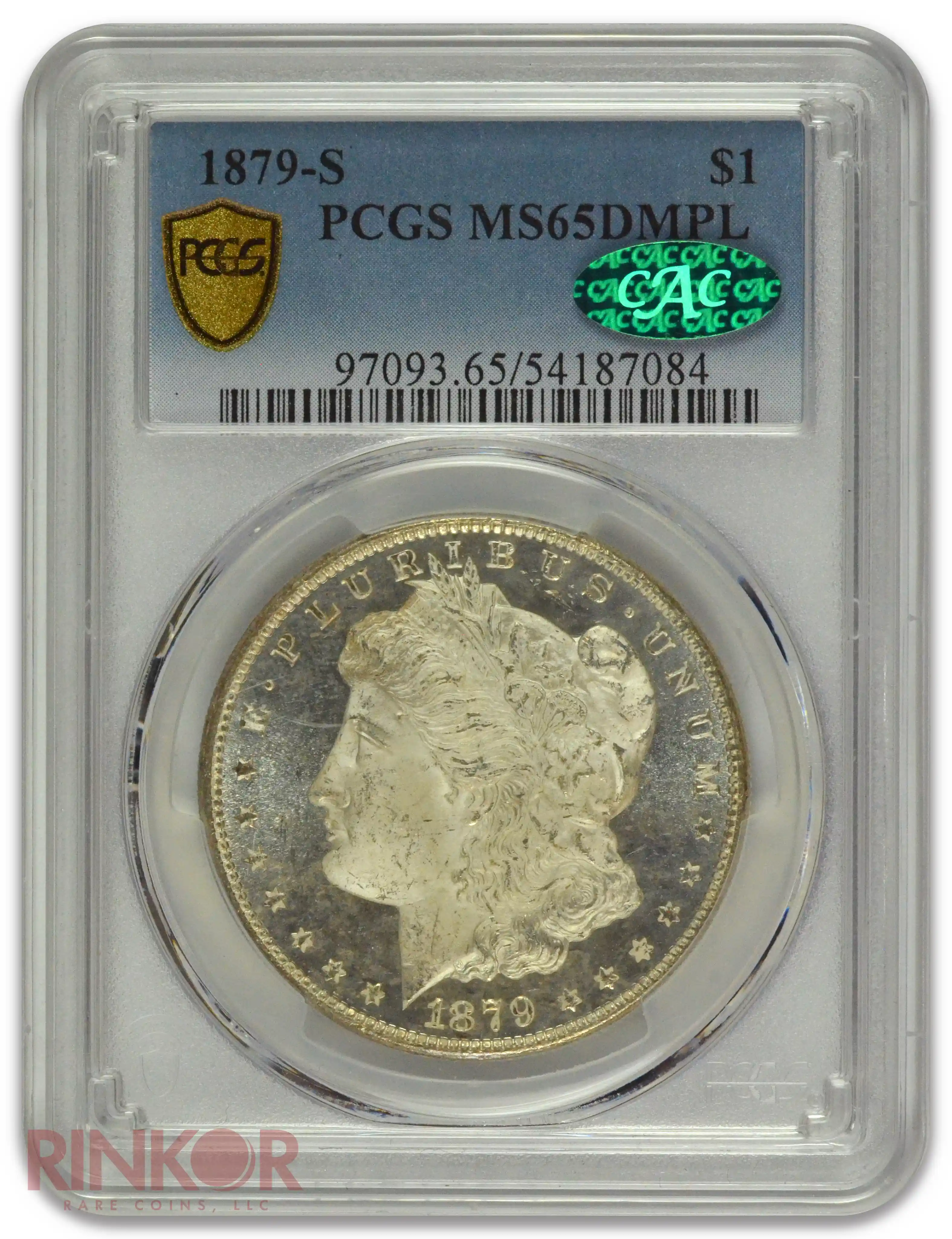 1879-S $1 Morgan Dollar PCGS MS 65 DMPL CAC
