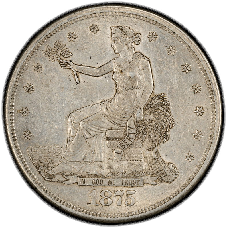 1875-S T$1 PCGS AU 58 CAC