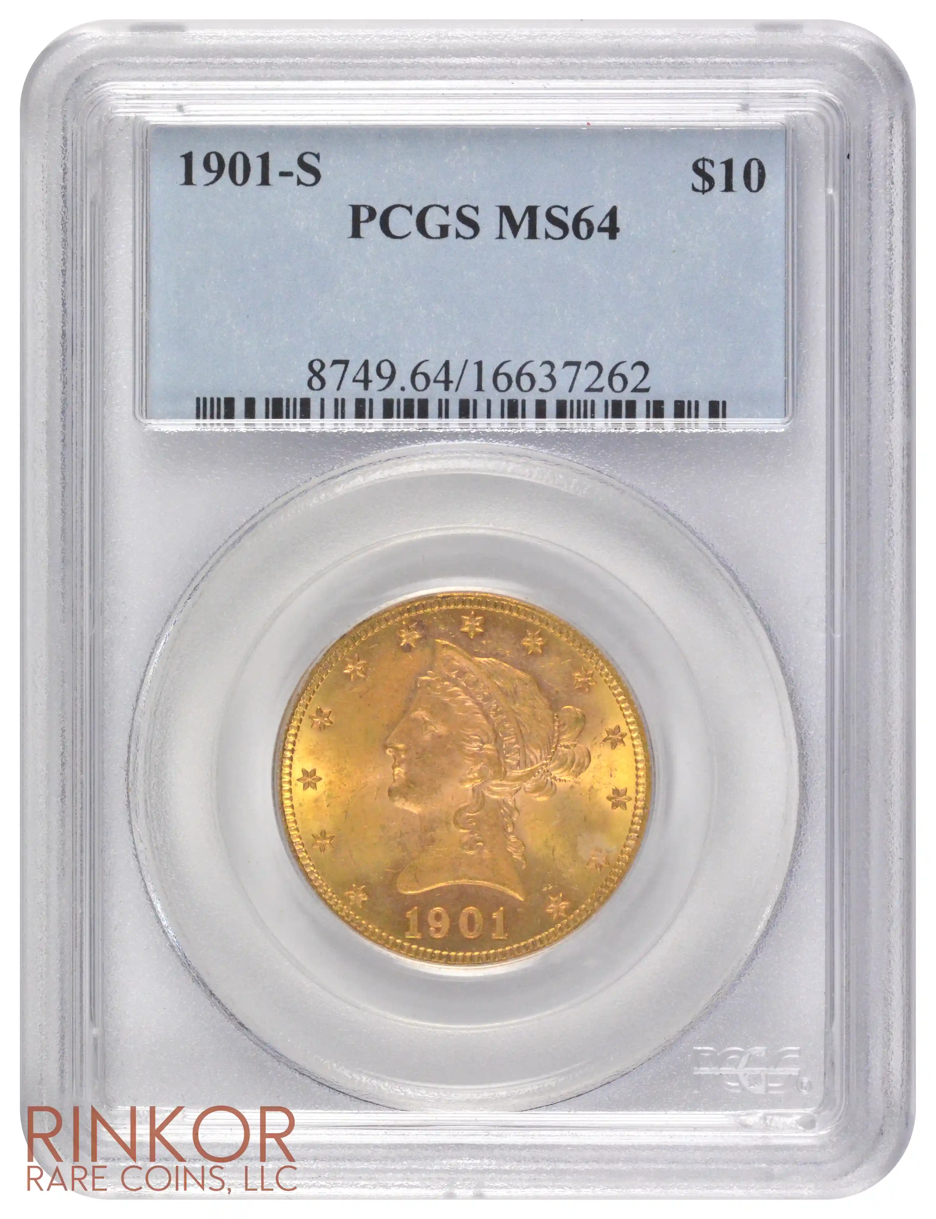1901-S $10 Liberty Head PCGS MS 64