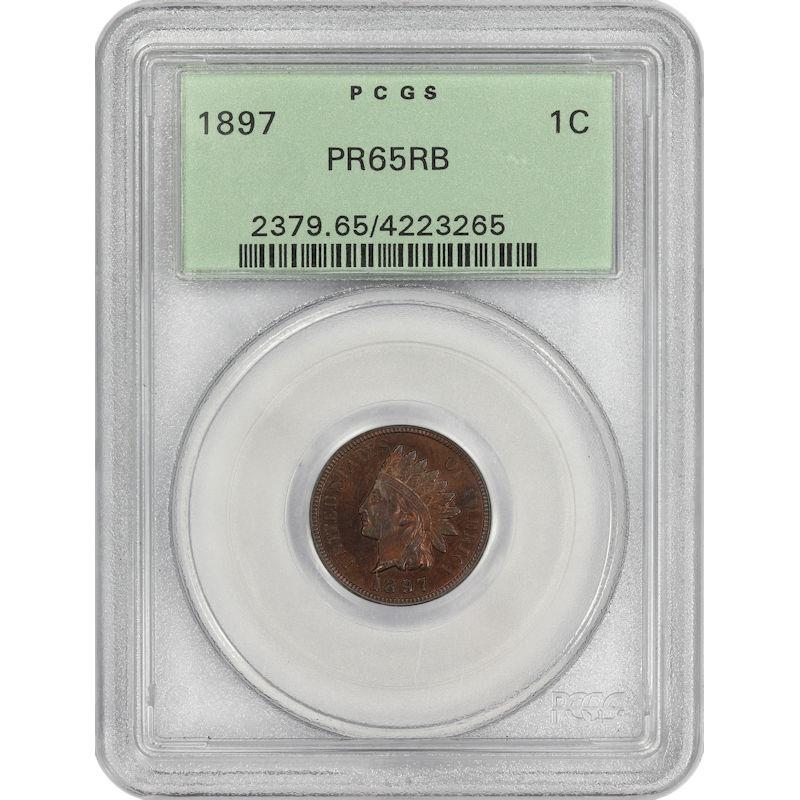 1897 Indian Head Cent 1C PCGS PR65RB Sharp Gem Proof