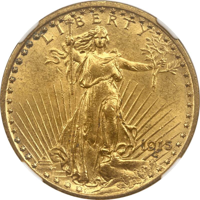 1915 St. Gaudens $20 Gold Double Eagle NGC MS 62 - Nice Original Coin
