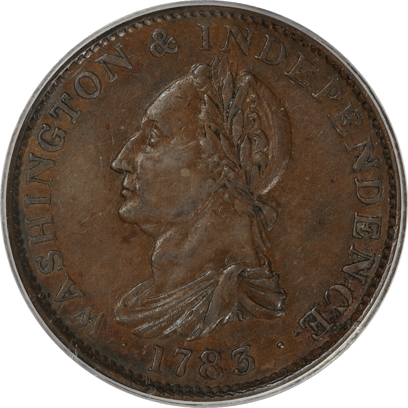 1783 Washington Draped, No button, PCGS AU-58 - Copper