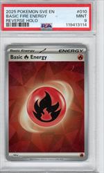 2025 Pokemon SVE En Basic Fire Energy Reverse Holo PSA MINT 9 