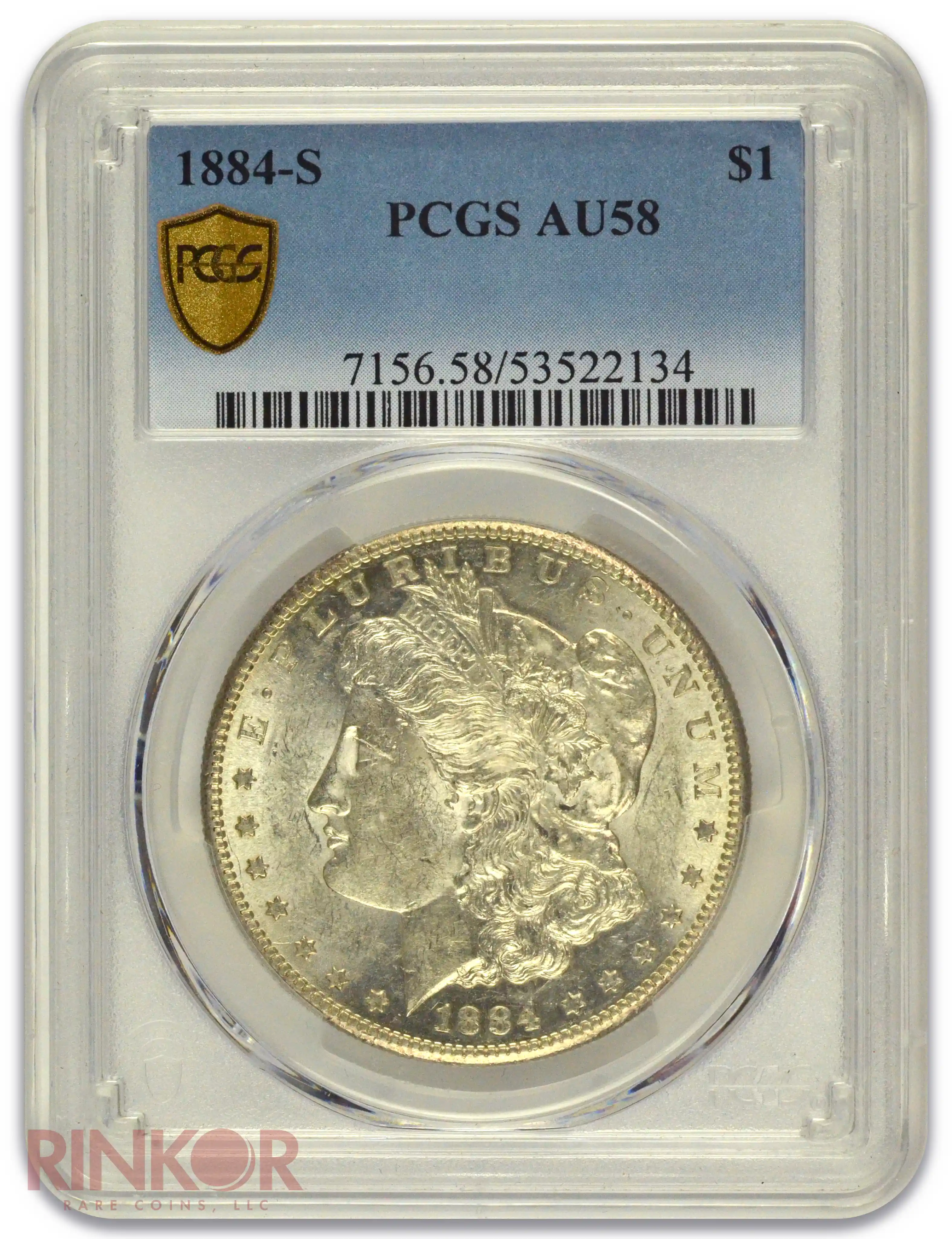 1884-S $1 Morgan Dollar PCGS AU-58