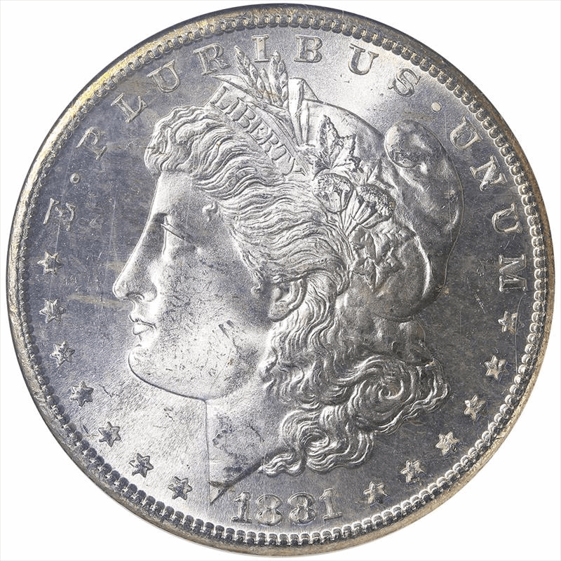 1881-S Morgan Silver Dollar $1, NGC MS 66 - White 