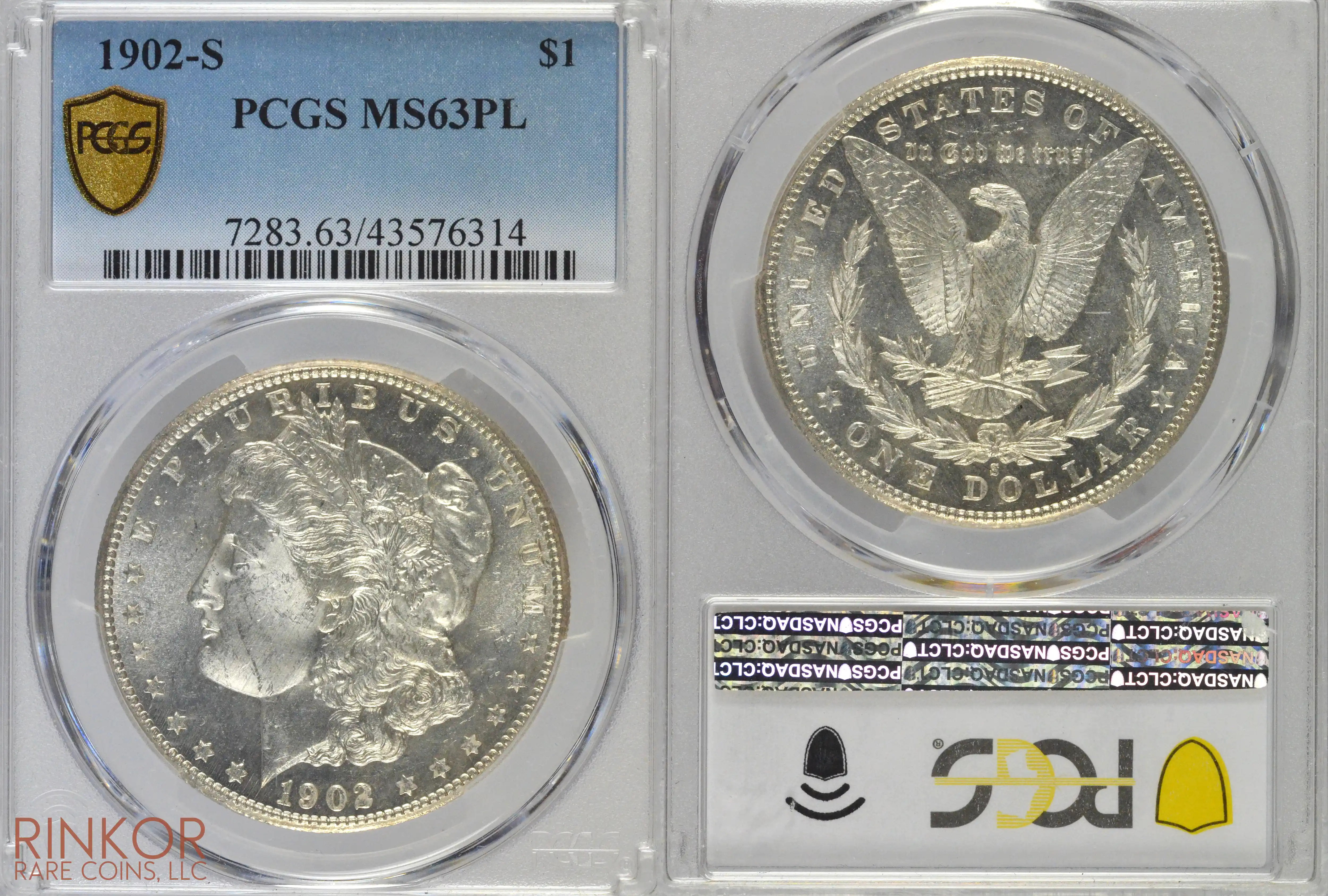 1902-S $1 PCGS MS 63 PL