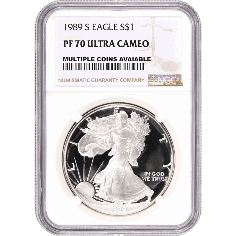 1989-S Proof Silver American Eagle NGC PF 70 Ultra Cameo