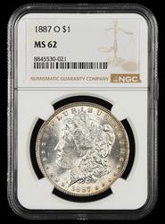 1887 O $1 NGC MS62