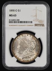 1890 O $1 NGC MS63 MS63