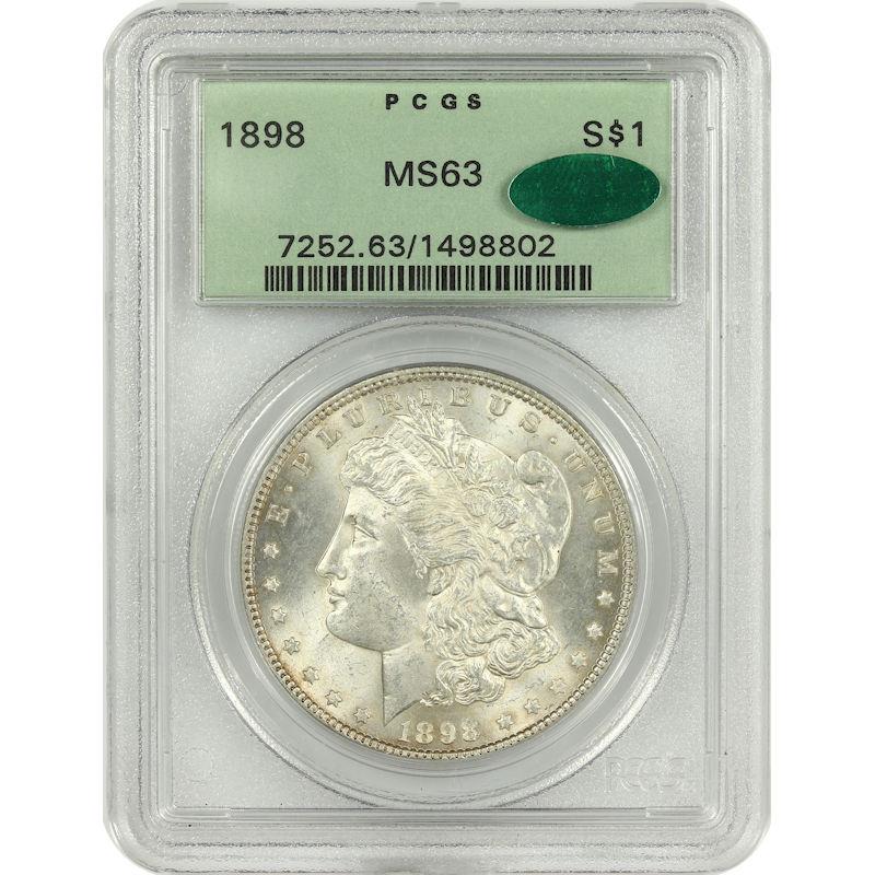 1898 Morgan Dollar S$1 PCGS CAC MS63