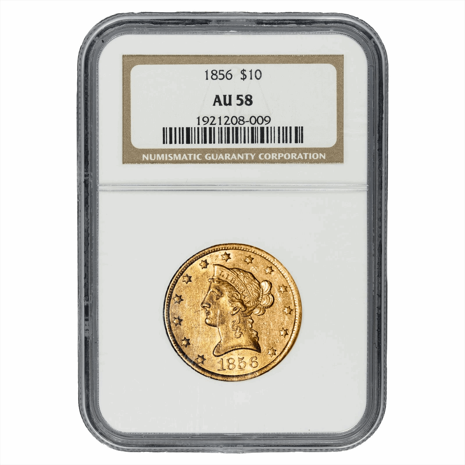 1856 Liberty Head Gold Eagle $10 NGC AU 58