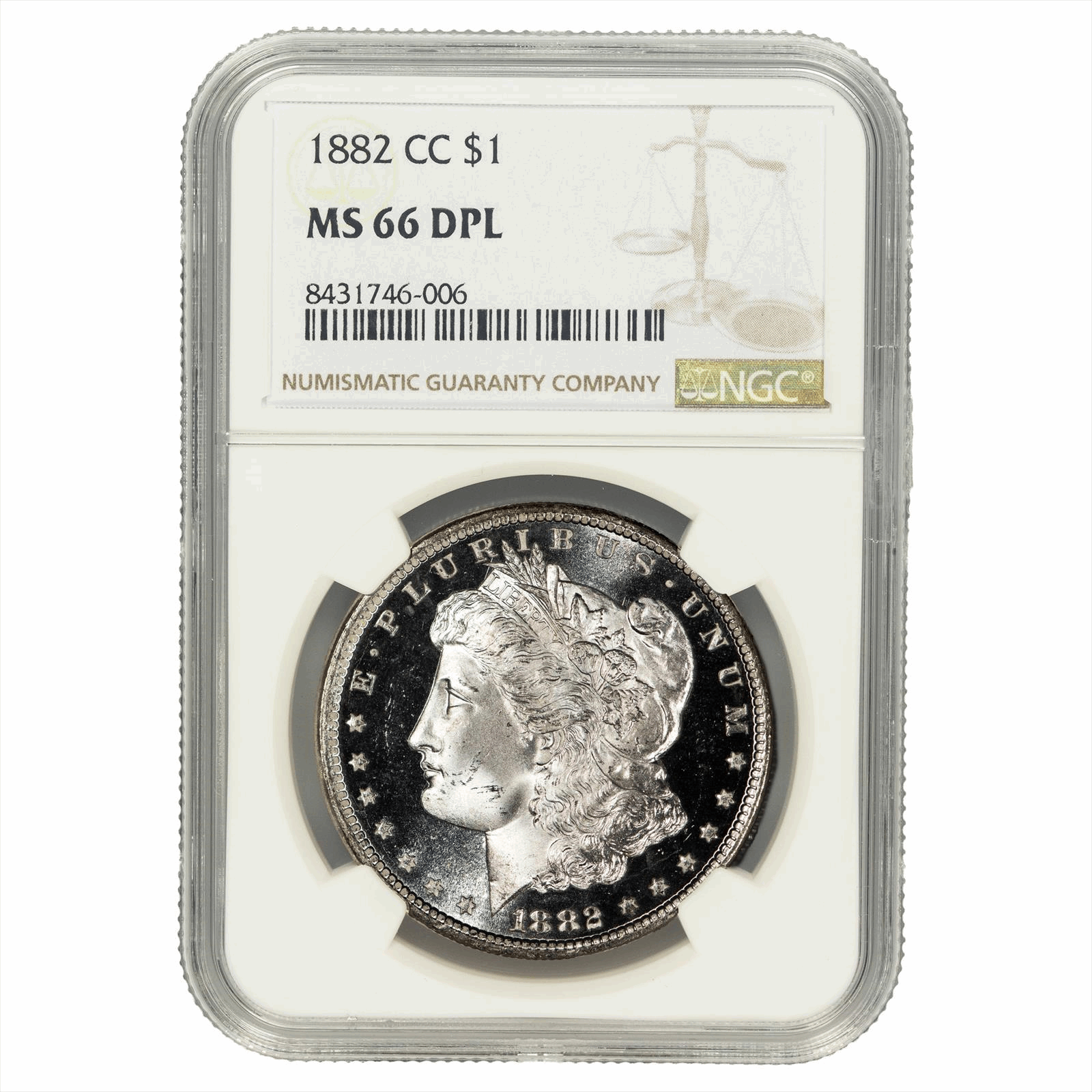 1882CC Morgan Silver Dollar $1 NGC MS 66 DPL