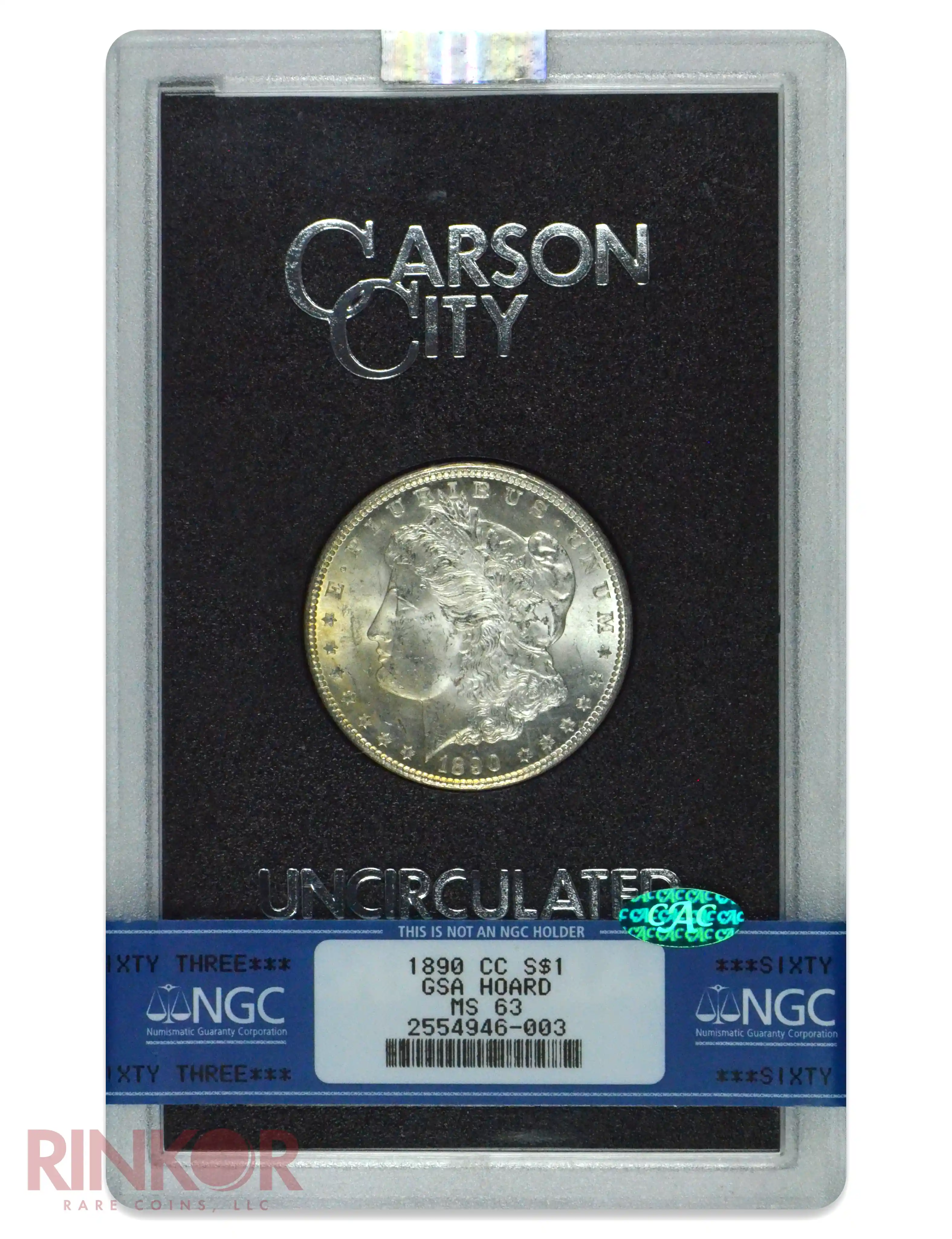 1890-CC $1 GSA Hoard Morgan Dollar NGC MS 63 CAC