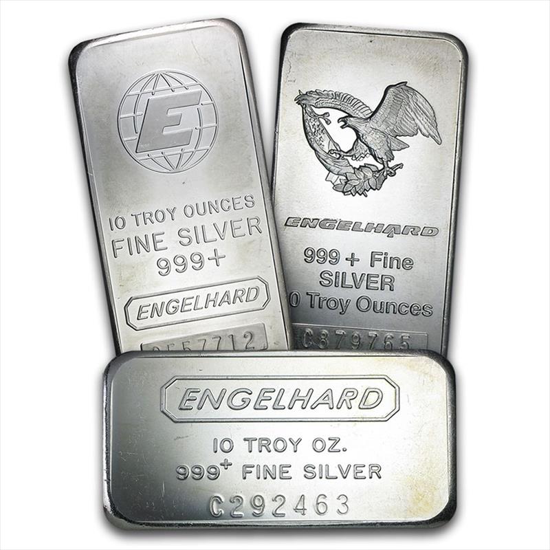10oz Silver Engelhard Bar -Assorted Designs- 