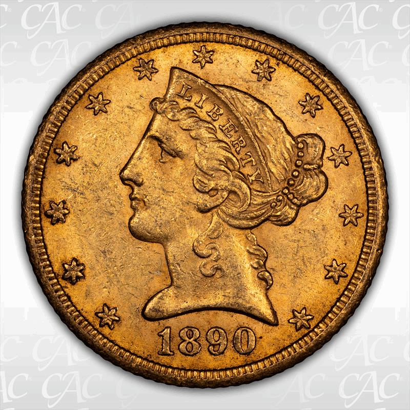 1890-CC $5 CACG MS 61