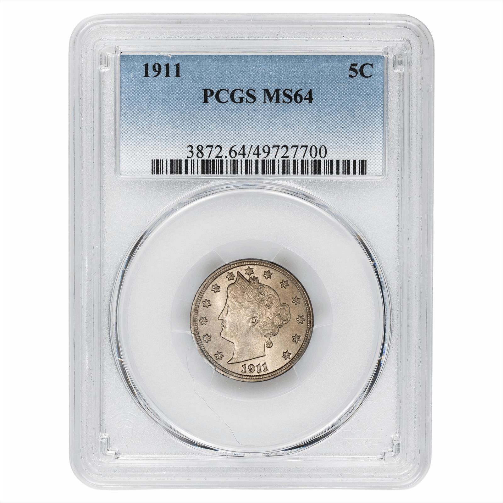 1911 Liberty V Nickel 5C PCGS MS 64